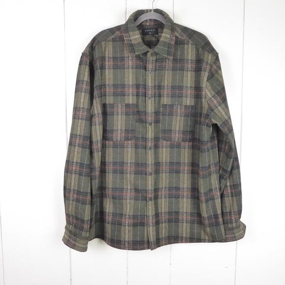 Richie Le Flannel Shacket Men SZ 2XL Wool Blend Heavyweight Utility Workwear NWT